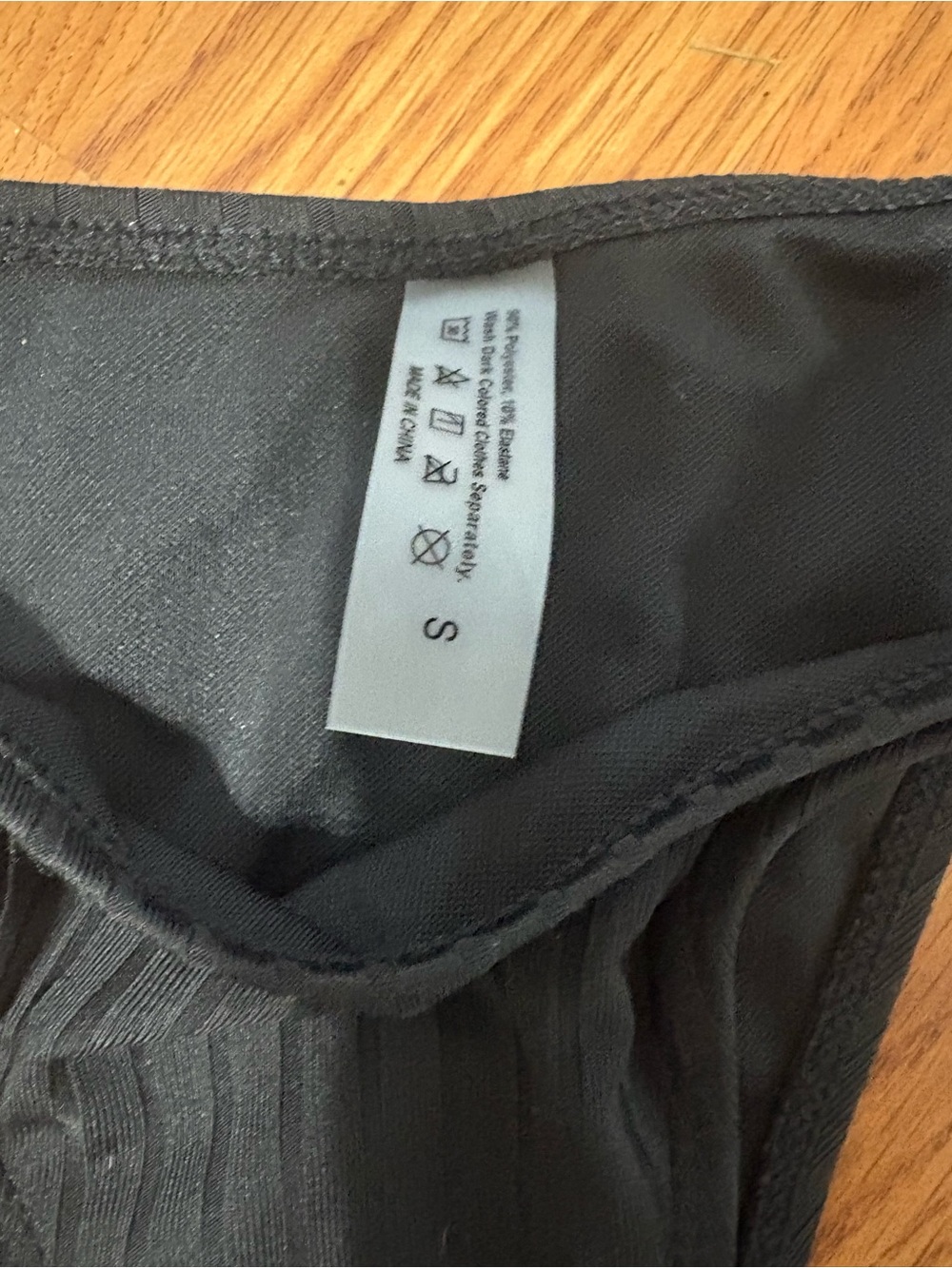 Black Ribbed Two-Piece Bikini Set - Picture 2 of 3